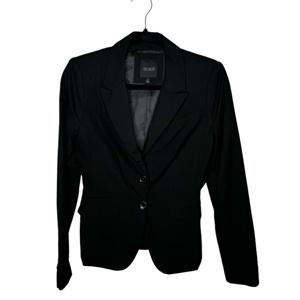 THE LIMITED / black classic 2 button structured blazer jacket / 2